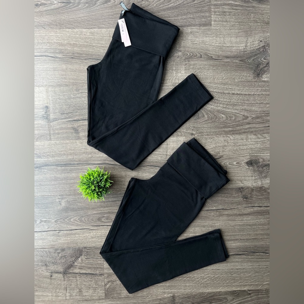 2 NEW VICTORIA'S SECRET Yoga Foldover Leggings
